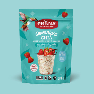 Prana - Overnight Chia, Oat & Chia Mix, Strawberry Shortcake Family Size