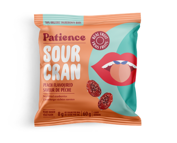 Patience Fruit & Co. - Sour Cran w/Dried Cranberries, Sour Peach Flavoured (70% organic ingredients)