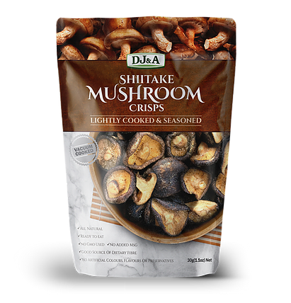 DJ&A - Shiitake Mushroom Crisps, Lightly Cooked & Seasoned