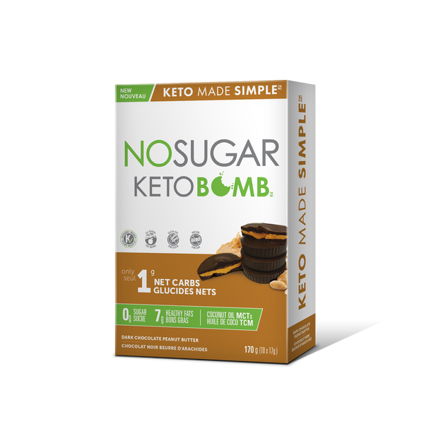 No Sugar Company - No Sugar Keto Bombs Dark Chocolate Peanut Butter - 10 pack
