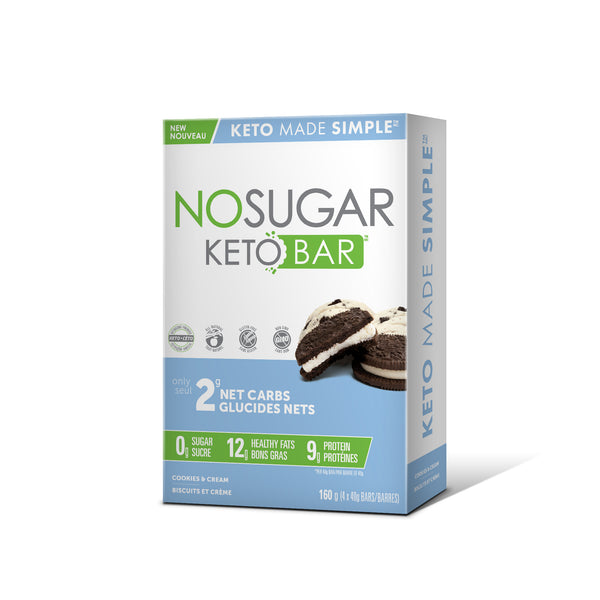 No Sugar Company - No Sugar Keto Bar Cookies & Cream - 4 pack