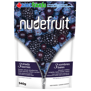 Nudefruit - 3 Shady Berries (Blueberries/Black Berries/Black Currant)