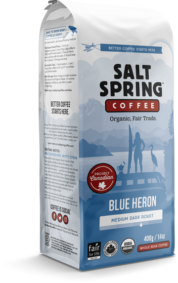 Salt Spring Coffee - Blue Heron, Whole Bean, Medium Dark Roast, Organic