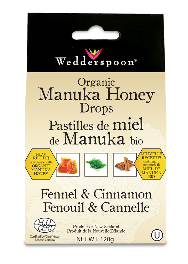 Wedderspoon  - Organic Manuka Honey Drops Fennel & Cinnamon