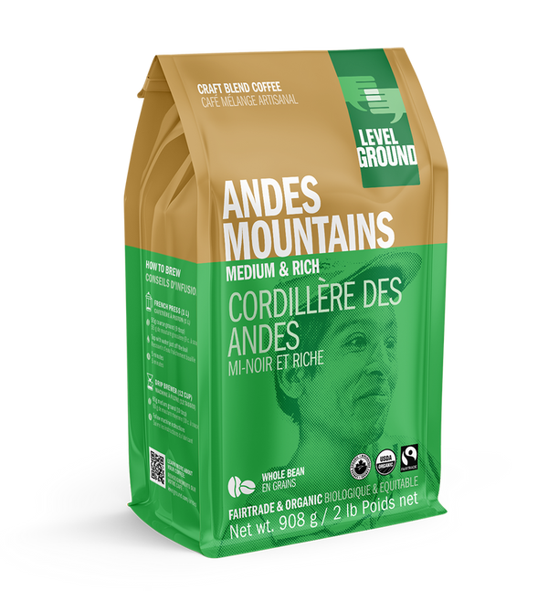 Level Ground - Coffee, Andes Mountains, Medium & Rich, Whole Bean, Large