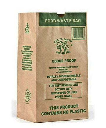 Bag To Earth - Food Waste Bag, Plastic Free, 2-Ply Bin Liner