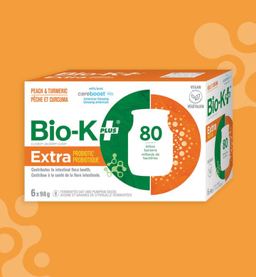 Bio-K - Extra Drinkable Vegan Probiotic with Cereboost® - Peach & Turmeric