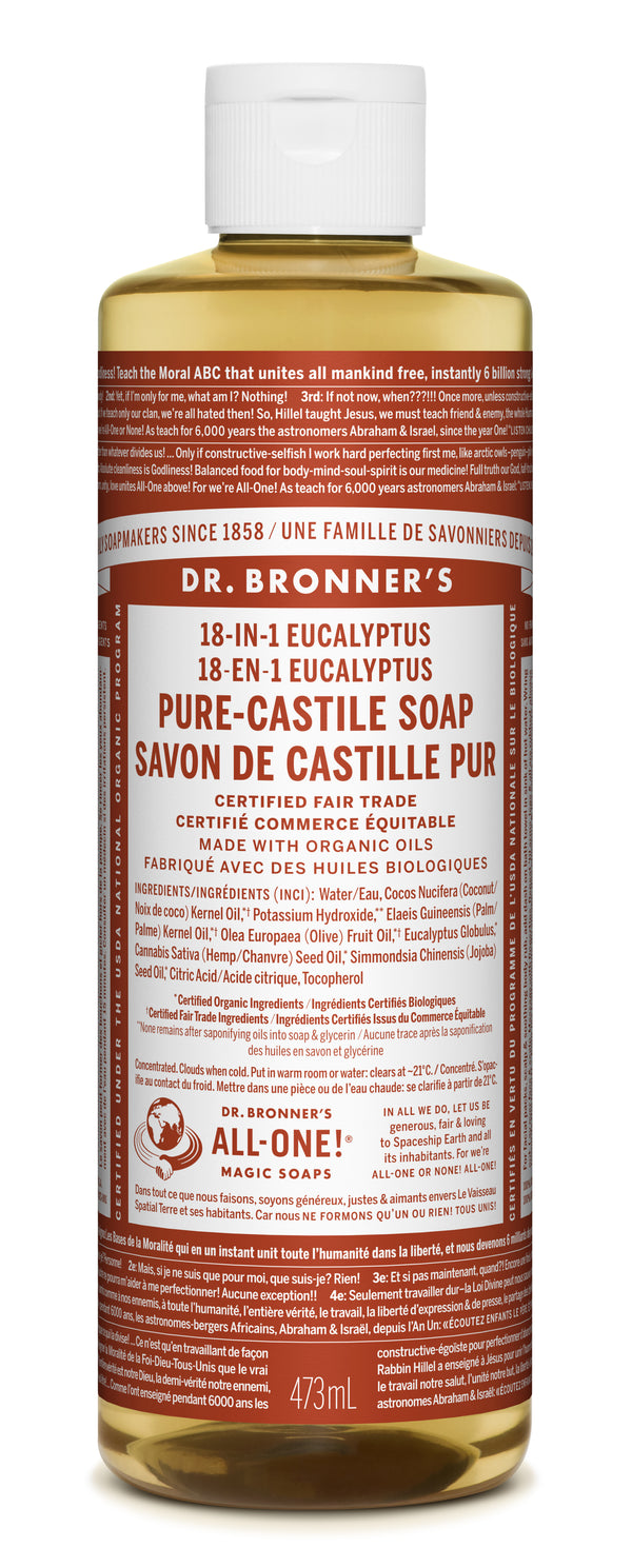Dr. Bronner's Magic Soap - Eucalyptus Pure-Castile Liquid Soap - 16oz