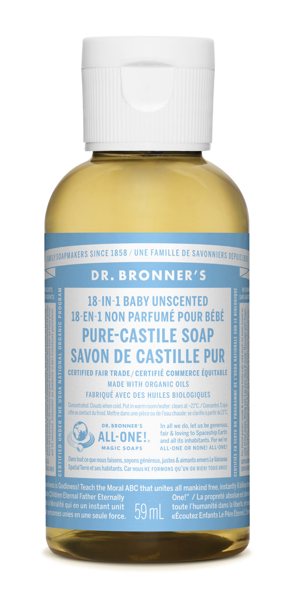 Dr. Bronner's Magic Soap - Baby-Unscented Pure-Castile Liquid - 2oz