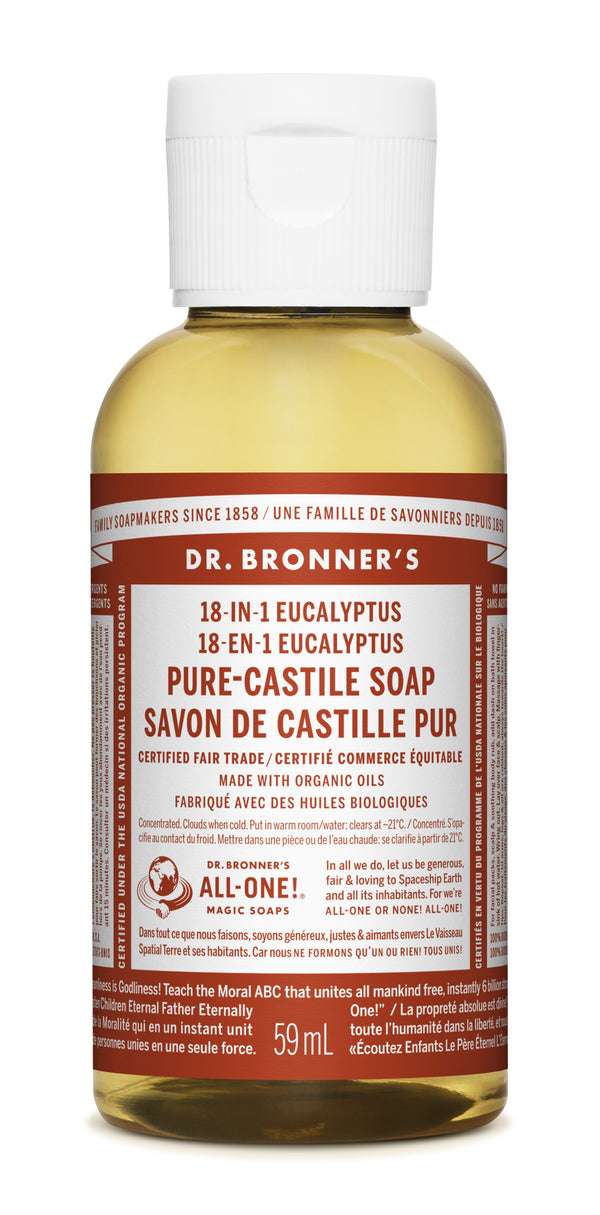 Dr. Bronner's Magic Soap - Eucalyptus Pure-Castile Liquid Soap - 2oz