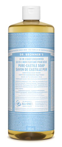 Dr. Bronner's Magic Soap - Baby-Unscented Pure-Castile Liquid - 32oz