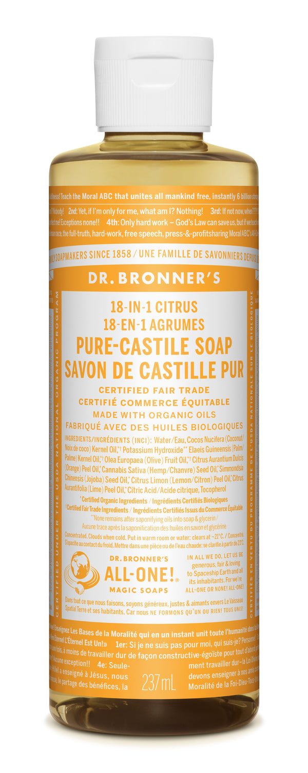 Dr. Bronner's Magic Soap - Citrus Pure-Castile Liquid Soap - 8oz