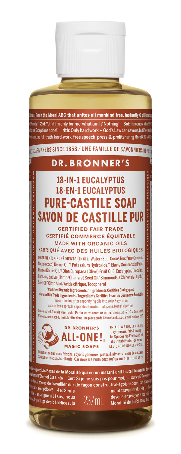 Dr. Bronner's Magic Soap - Eucalyptus Pure-Castile Liquid Soap - 8oz