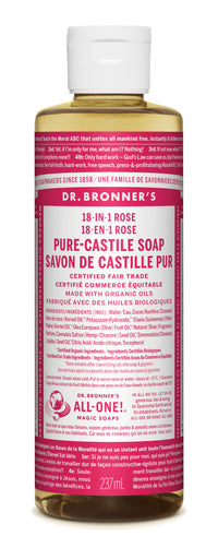 Dr. Bronner's Magic Soap - Rose Pure-Castile Liquid Soap - 8oz