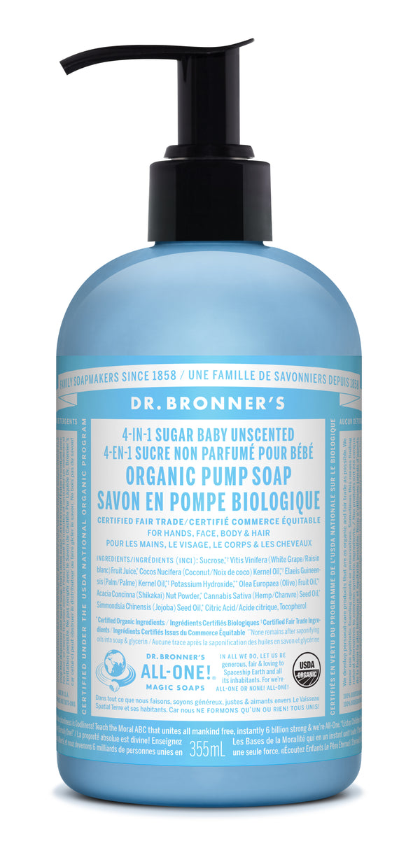 Dr. Bronner's Magic Soap - Baby-Unscented Sugar Pump Soap