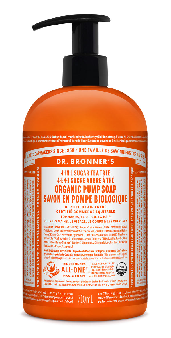 Dr. Bronner's Magic Soap - Tea Tree Sugar Pump Soap - 24oz