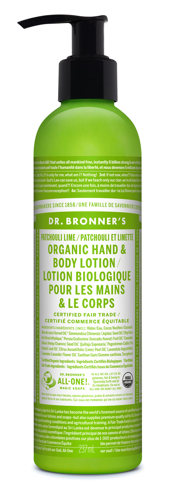 Dr. Bronner's Magic Soap - Patchouli Lime Organic Lotion