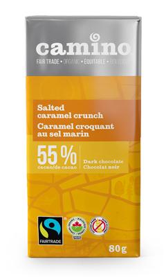 Camino - Dark Chocolate, Salted Caramel Crunch, 55% Cacao, Organic