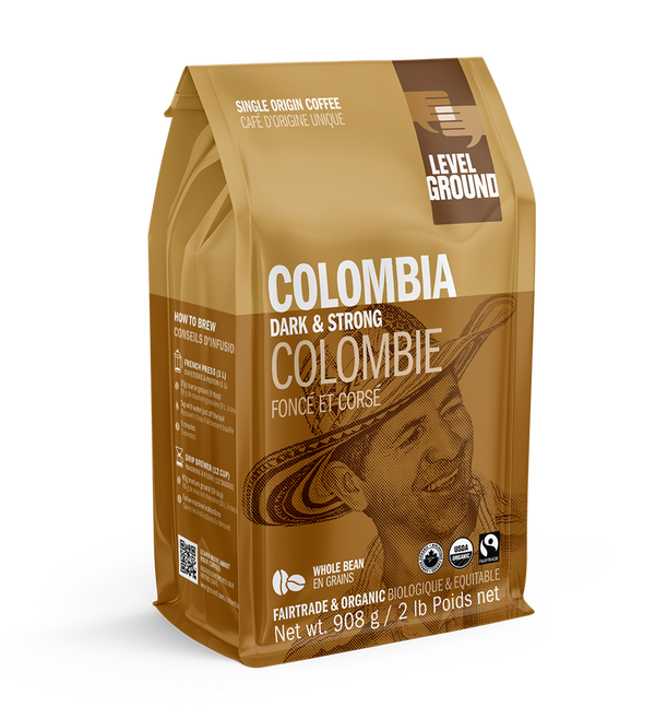Level Ground - Coffee, Colombia, Dark & Strong, Whole Bean, Large