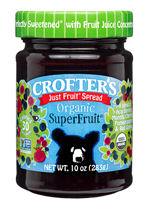 Crofter's - Superfruit Spread, (Acai Berries, Morello Cherries, Pomegranates & Red Grapes), Fruit Juice Sweetened