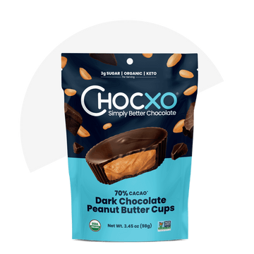 ChocXO - Peanut Butter Cups, Dark Chocolate, 70% Cacao, Organic (gluten free) (pouch)
