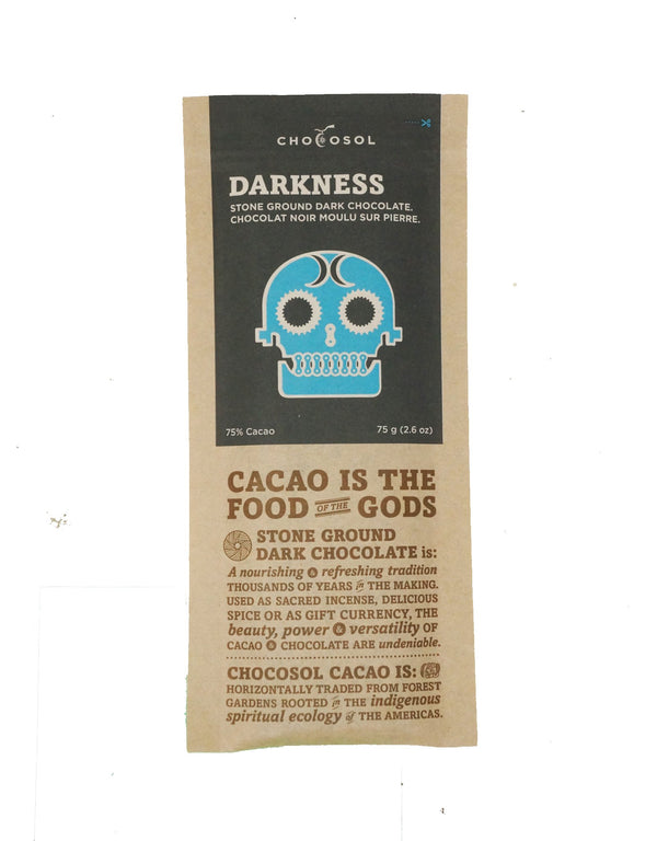 Chocosol - Darkness, Stone Ground Dark Chocolate, 75% Cacao