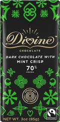 Divine Chocolate - Dark Chocolate, 70% Cocoa, Mint Crisp