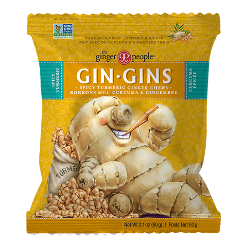 Ginger People - Gin-Gins Ginger Chews, Chewy Ginger Candy, Spicy Turmeric