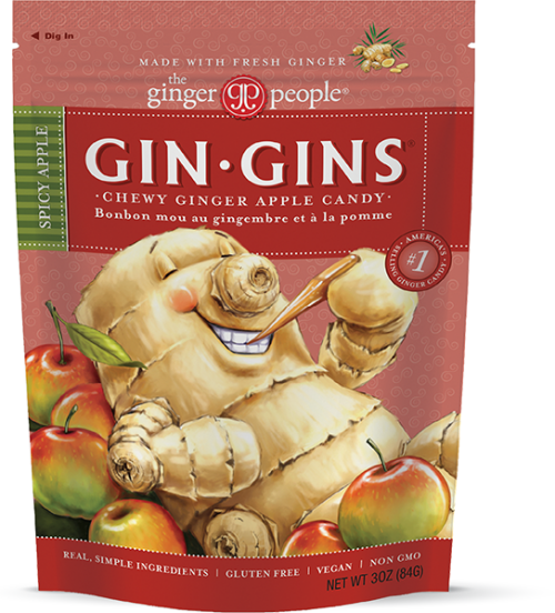 Ginger People - Gin-Gins Chewy Ginger Candy, Spicy Apple