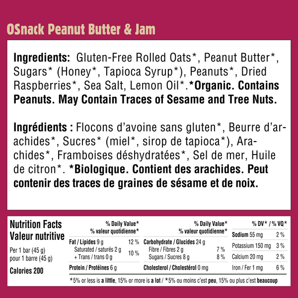 Hornby Island - OSnack Energy Bar - Peanut Butter & Jam