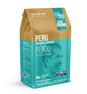 Level Ground - Coffee, Peru, Medium & Smooth, Whole Bean, Large