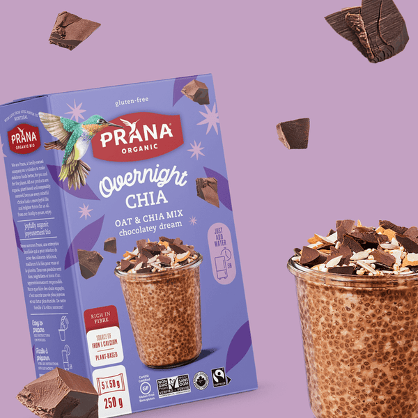 Prana - Overnight Chia, Oat & Chia Mix, Chocolatey Dream (5/pkg)