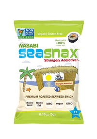 SeaSnax - Big Grab & Go, SeaSnax, Roasted Seasoned Seaweed, Wasabi