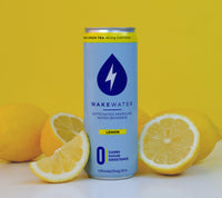 Wake Water - Caffeinated Sparkling Water Beverage, Lemon (zero calories/sugar-free/sweetener-free)