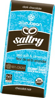 Zazubean - Saltry Bar - Sea Salt & Almonds with Coconut Sugar