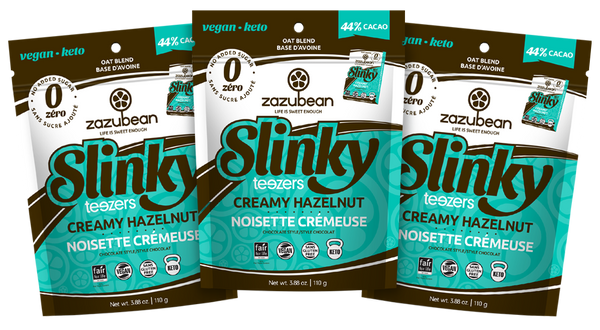 Zazubean - Teezers, Slinky, 44% Cacao, Creamy Hazelnut