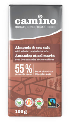 Camino - Dark Chocolate, Almonds & Sea Salt, 55% Cacao, Organic