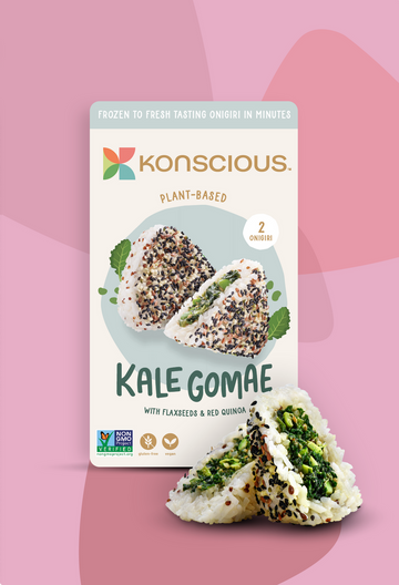 Konscious Foods - Onigiri, Plant-based, Kale Gomae w/Sesame & Flax Seeds (2/pkg)