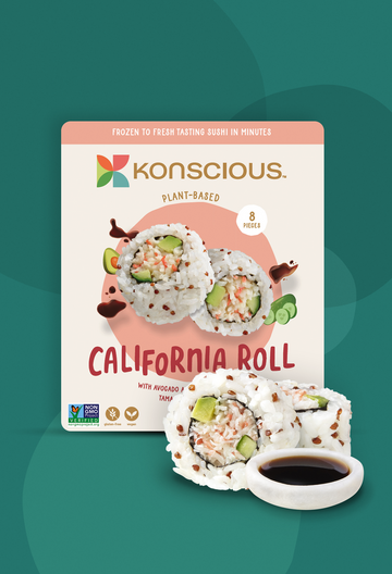 Konscious Foods - Roll, Plant-based, California Roll w/Avocado & Pickled Cucumber (8pc/pkg)
