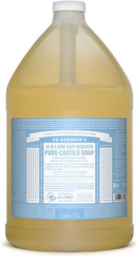 Dr. Bronner's Magic Soap - Baby-Unscented Pure-Castile Liquid - 1 Gallon
