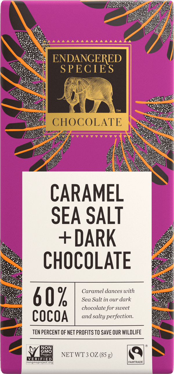 Endangered Species - Dark Chocolate w/Caramel & Sea Salt, 60% Cacao (Eagle)