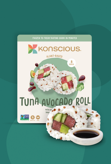 Konscious Foods - Roll, Plant-based, Tuna Avocado Roll w/Pickled Cucumber (8pc/pkg)